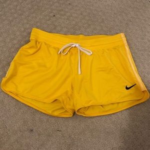 Cute Yellow Nike Athletic Running Shorts